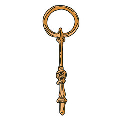 antique key isolated on white