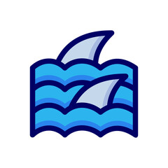 Sharks danger single icon in flat color style