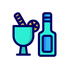 Obraz premium Soft drink single icon in flat color style