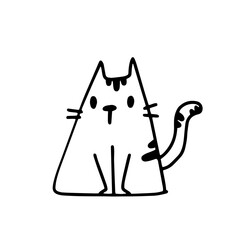Cat. Cartoon hand-drawn doodle vector