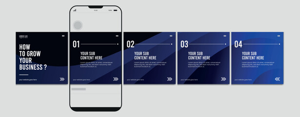 Set Of Instagram Carousel Post Template, Editable Instagram carousel post, social media carousel post for business, template eps 10. © Graphaxil