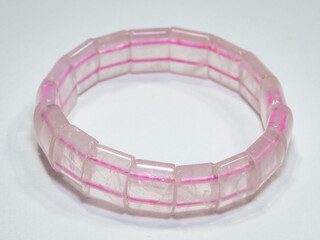 Gemstone bracelet on white background