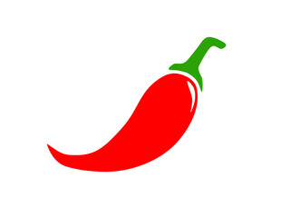 red chili icon vector on white background