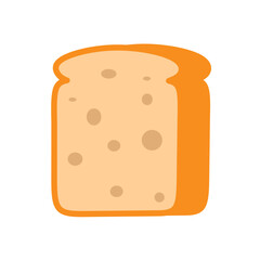 bread vector on white background. illustration of a slice of bread
