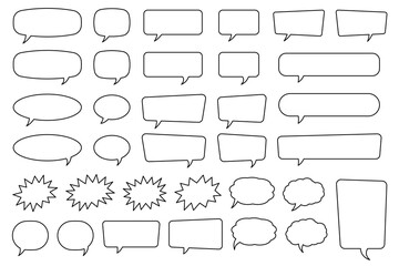 Obraz premium Speech bubble, speech balloon, chat bubble line art vector icon for apps and websites.