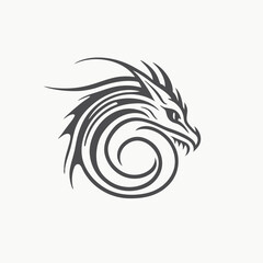 a prompt for a dragonthemed logo design The logo should be abstract and modern, with a gradi, vector illustration line art