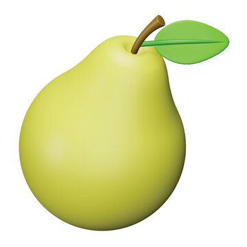 Pear 3d rendering isometric icon.