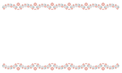 花のレース風装飾ラインフレームピンク水色3