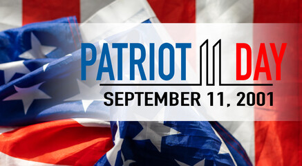 Fototapeta na wymiar Patriot day design clean design with a flat American flag in background