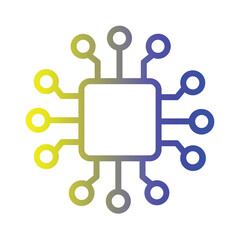 Chip Cpu Electronics Gradient Line Icon