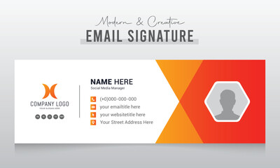 Email signature template or email footer and personal social media cover design