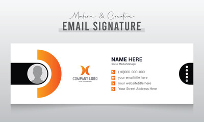 Email signature template or email footer and personal social media cover design
