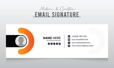 Fototapeta premium Email signature template or email footer and personal social media cover design