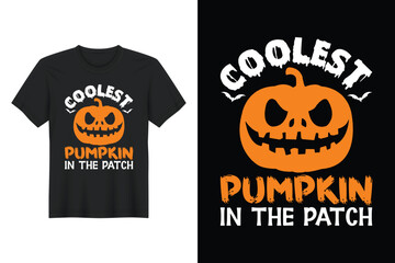 Coolest Pumpkin In The Patch, Halloween T Shirt Design