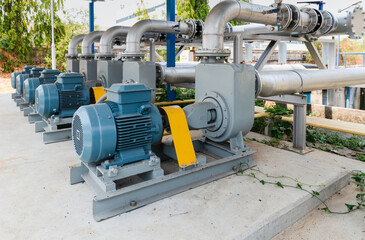 Large water pumps are used to pump wastewater into the wastewater treatment system.