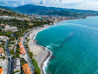 View of Bussana and Arma di Taggia, Liguria, Italy