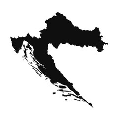 Abstract Silhouette Croatia Simple Map