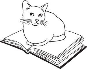 cat with book svg