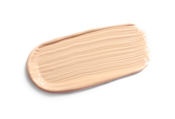 Smear of skin foundation isolated on white, top view