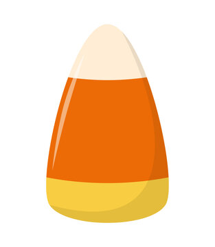 Halloween candy corn isolated on white background. Design for Halloween. Vector cartoon.