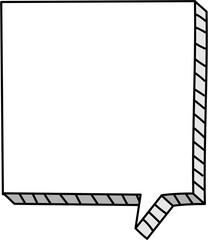 3d speech bubble balloon icon sticker memo keyword planner text box banner, flat png transparent element design