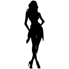 Women, group of businesswomen silhouettes. Isolated vector people