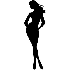Women, group of businesswomen silhouettes. Isolated vector people