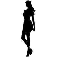 Women, group of businesswomen silhouettes. Isolated vector people