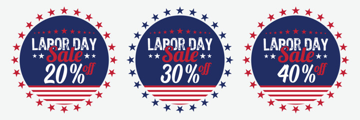 Labor Day Sale Patch Design for offers and Promotion.

