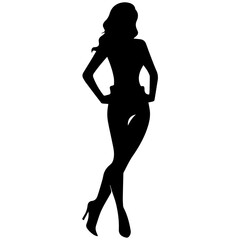 Women, group of businesswomen silhouettes. Isolated vector people