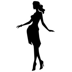 Women, group of businesswomen silhouettes. Isolated vector people