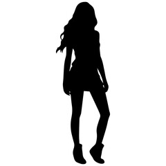 Fototapeta premium Women, group of businesswomen silhouettes. Isolated vector people