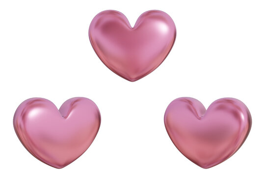 3d heart. love 3d. Realistic 3d design icon heart symbol love. 3d rendering. transparent background.