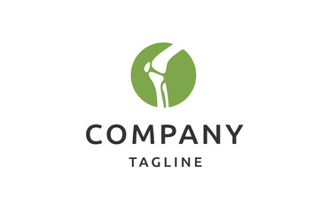 Knee joint bone logo design template flat vector