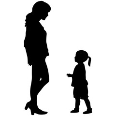 Mother and Child Silhouette. Vector Illustration