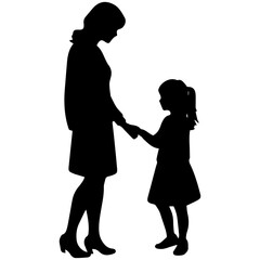 Mother and Child Silhouette. Vector Illustration