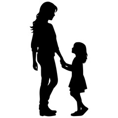Mother and Child Silhouette. Vector Illustration