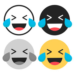 Abstract Tears of Joy Face Silhouette Illustration