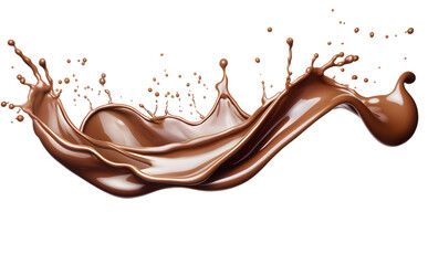 Chokolate splash isolated on transparent background