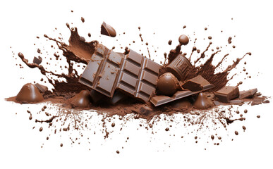 Fototapeta premium Chokolate splash isolated on transparent background