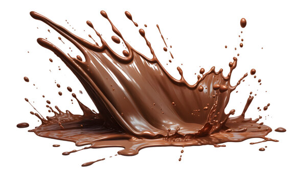 Chokolate splash isolated on transparent background