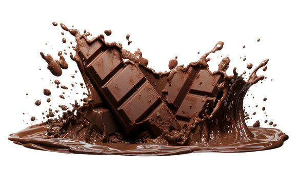 Chokolate splash isolated on transparent background