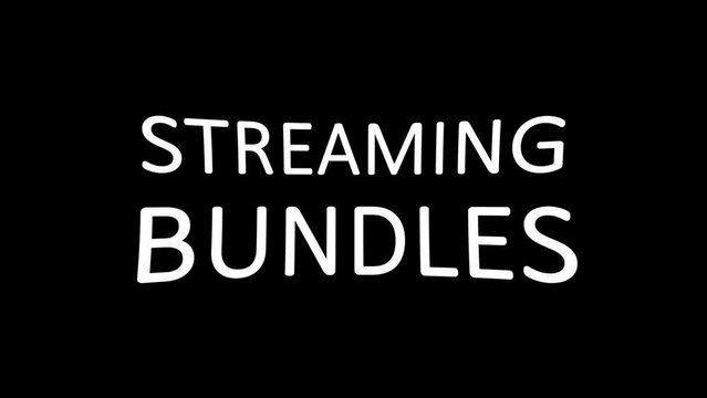 animation where title text cable Tv replaced by streaming services bundles. Modern digital animation with movies collage and montage