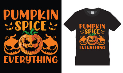 Pumpking Halloween T-Shirt Design vector Graphic template.