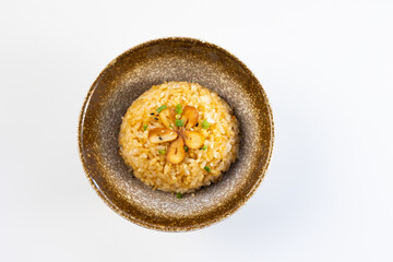 Garlic Fried Rice. Japanese food on restaurant table