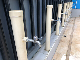 Some water taps for ablution in the mosque