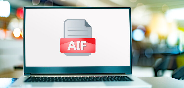 Laptop computer displaying the icon of AIFF file