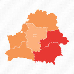 Fototapeta na wymiar Colorful Belarus Divided Map Illustration