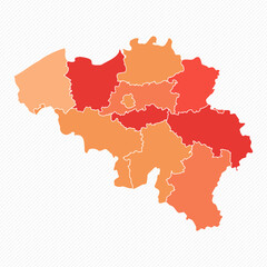 Colorful Belgium Divided Map Illustration