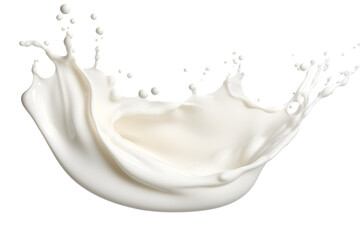 Milk or white cream splash isolated on transparent background 